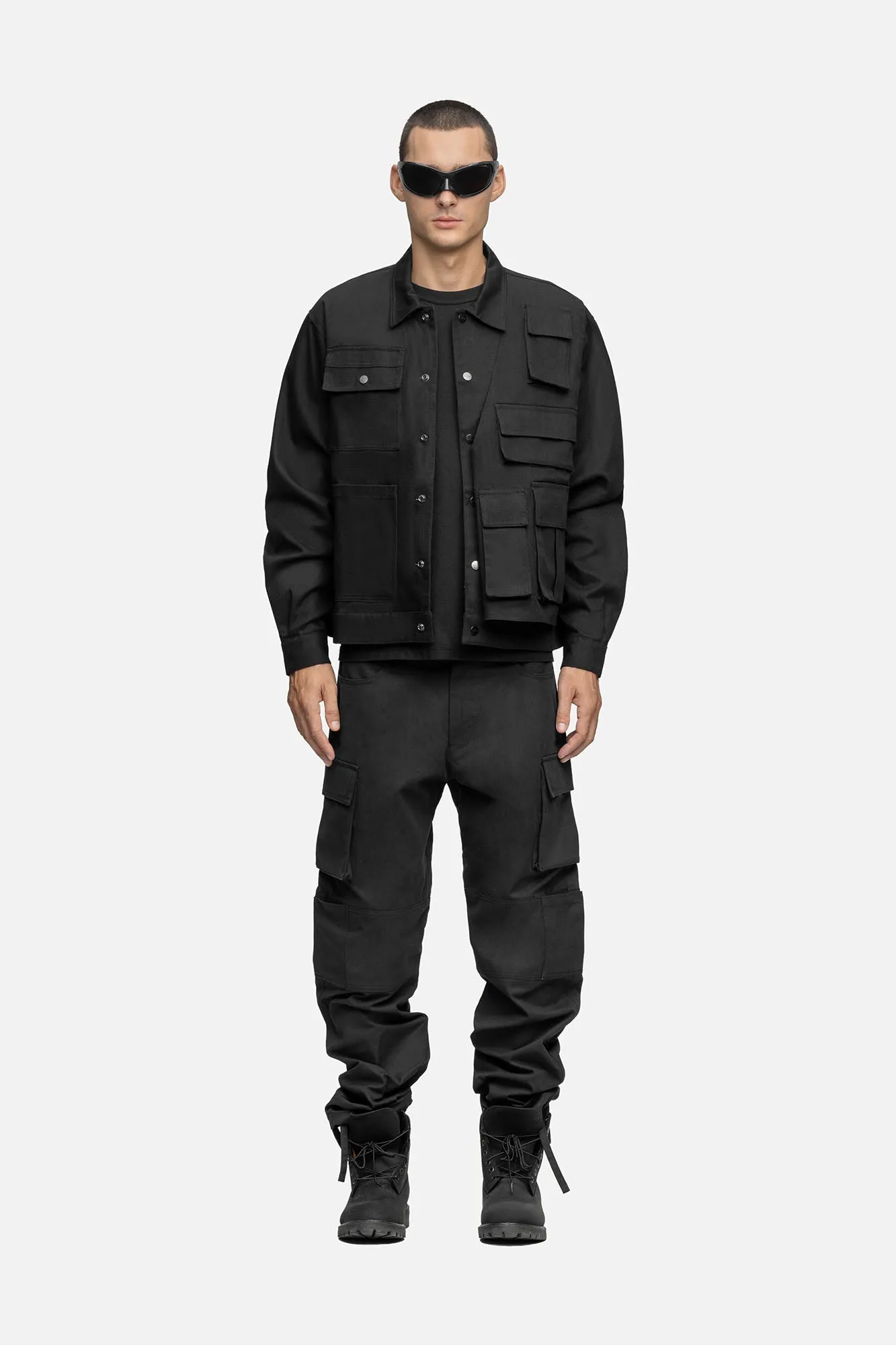 LAYERED UTILITY SHIRT BLACK