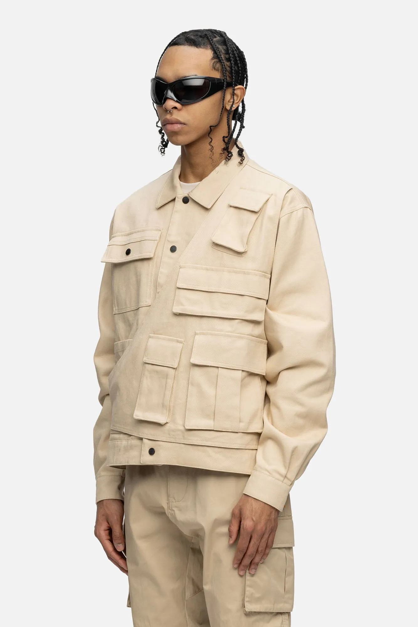LAYERED UTILITY SHIRT EARTH