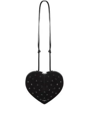 Le coeur strass embellished crossbody bag
