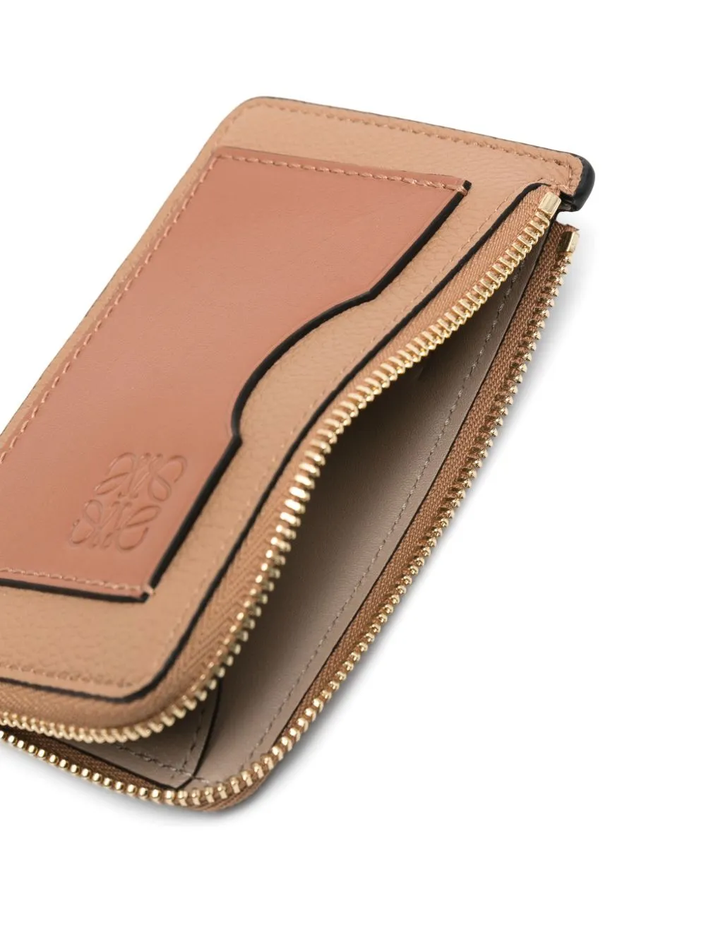 Leather zipped card case