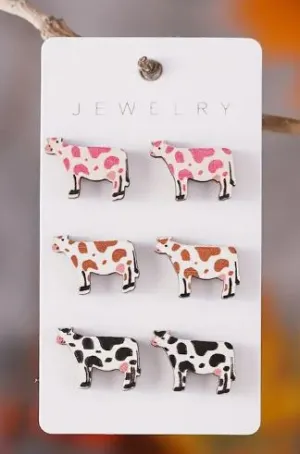 Leopard Cow Earrings
