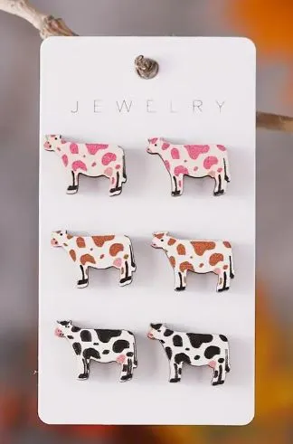Leopard Cow Earrings