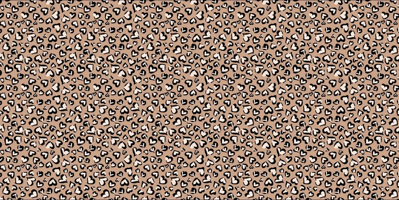 Leopard Heart tan Printed Vinyl