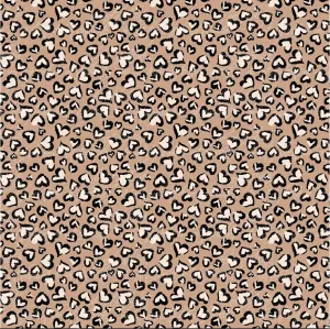 Leopard Heart tan Printed Vinyl