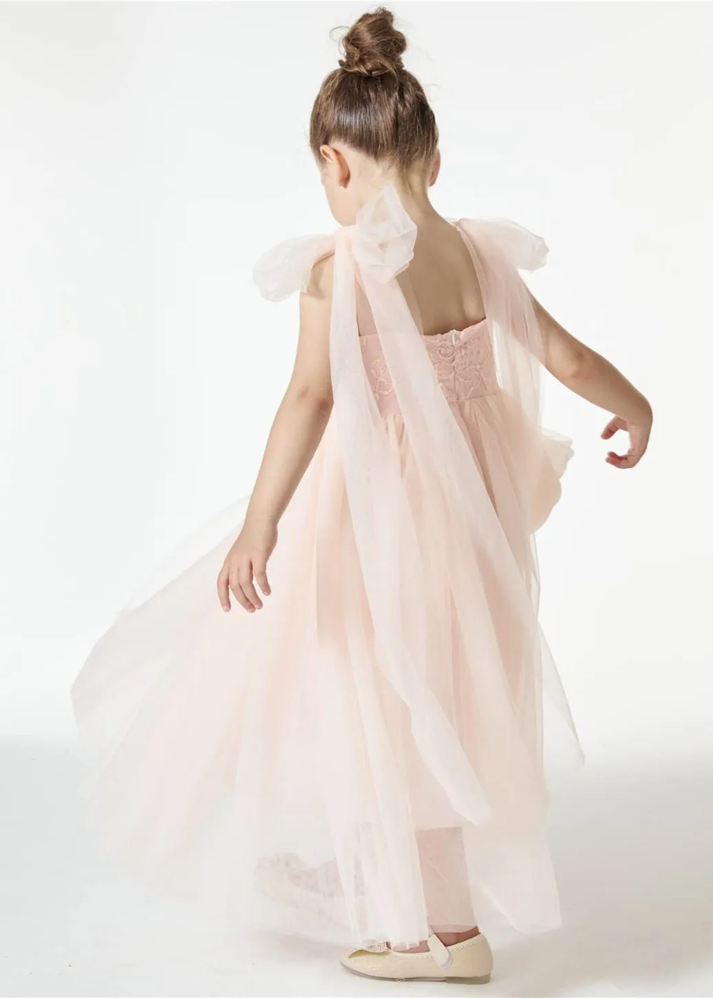 Lily Adjustable Strap Girl Dress in Pink