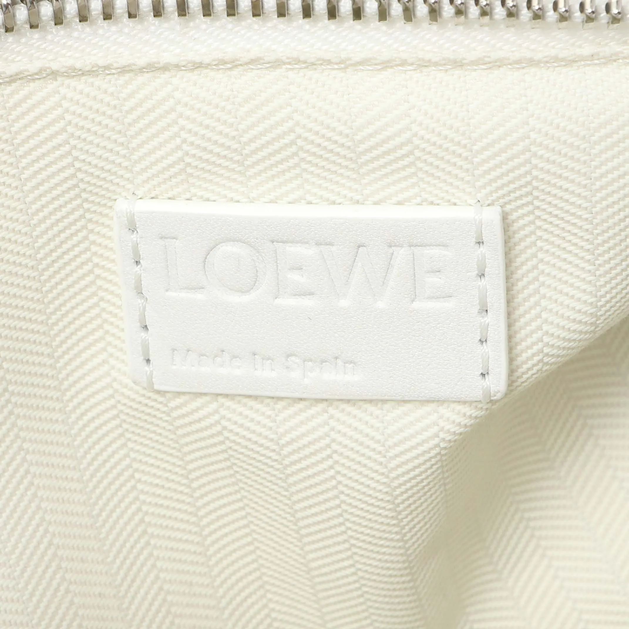 Loewe White Flower Print Calfskin Small Puzzle Edge Bag