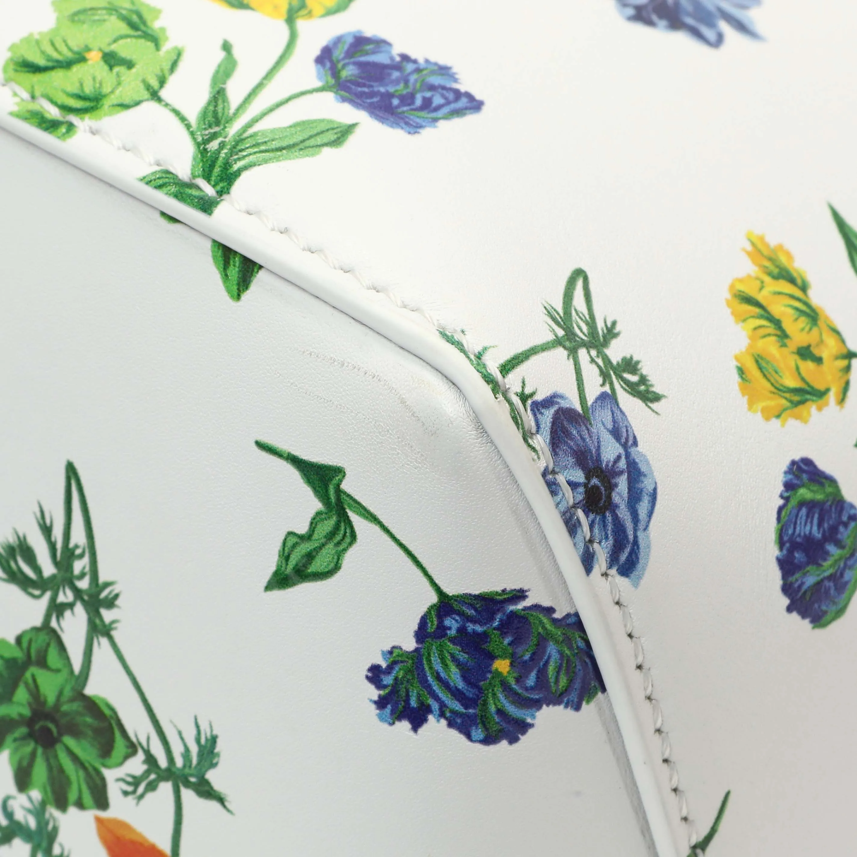 Loewe White Flower Print Calfskin Small Puzzle Edge Bag