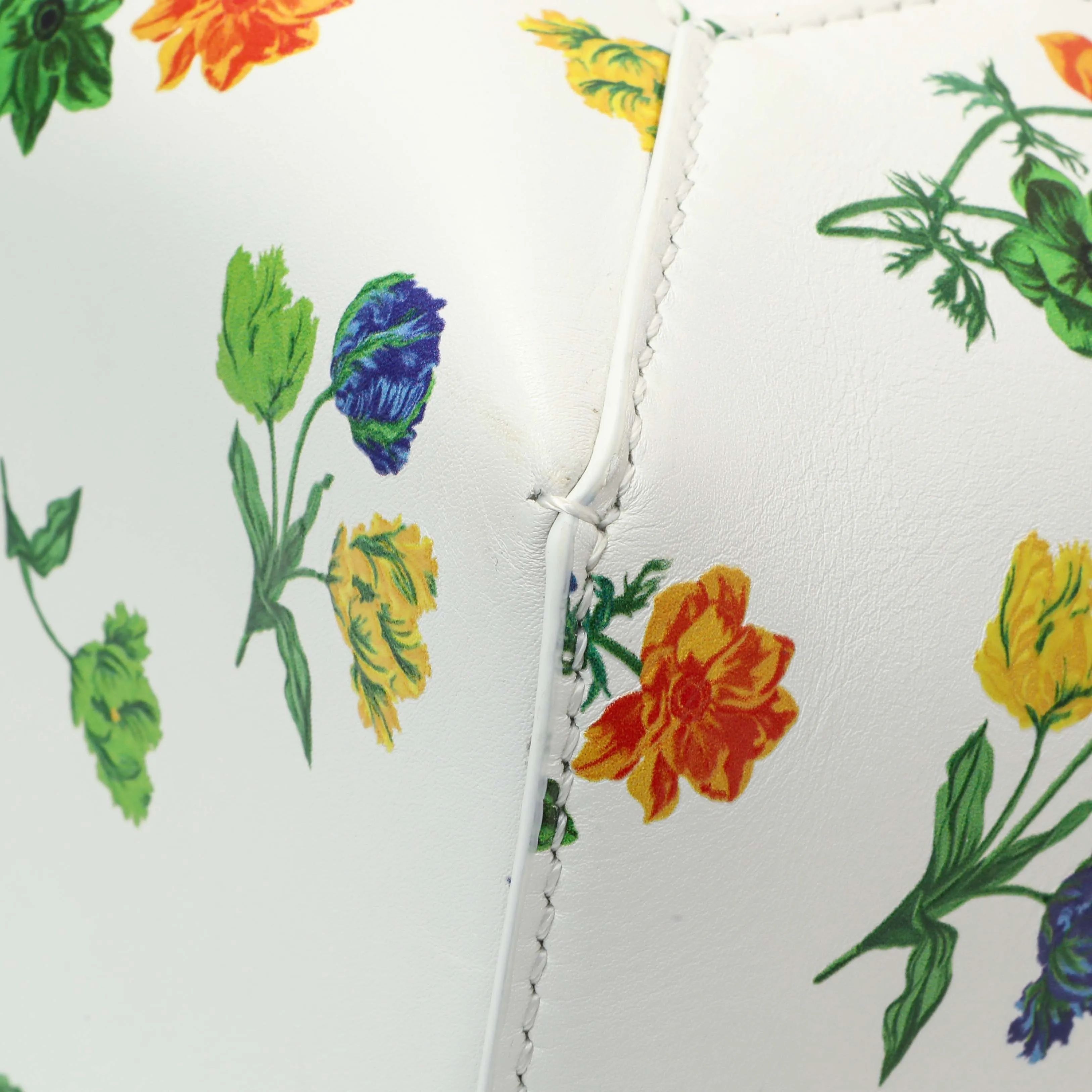 Loewe White Flower Print Calfskin Small Puzzle Edge Bag