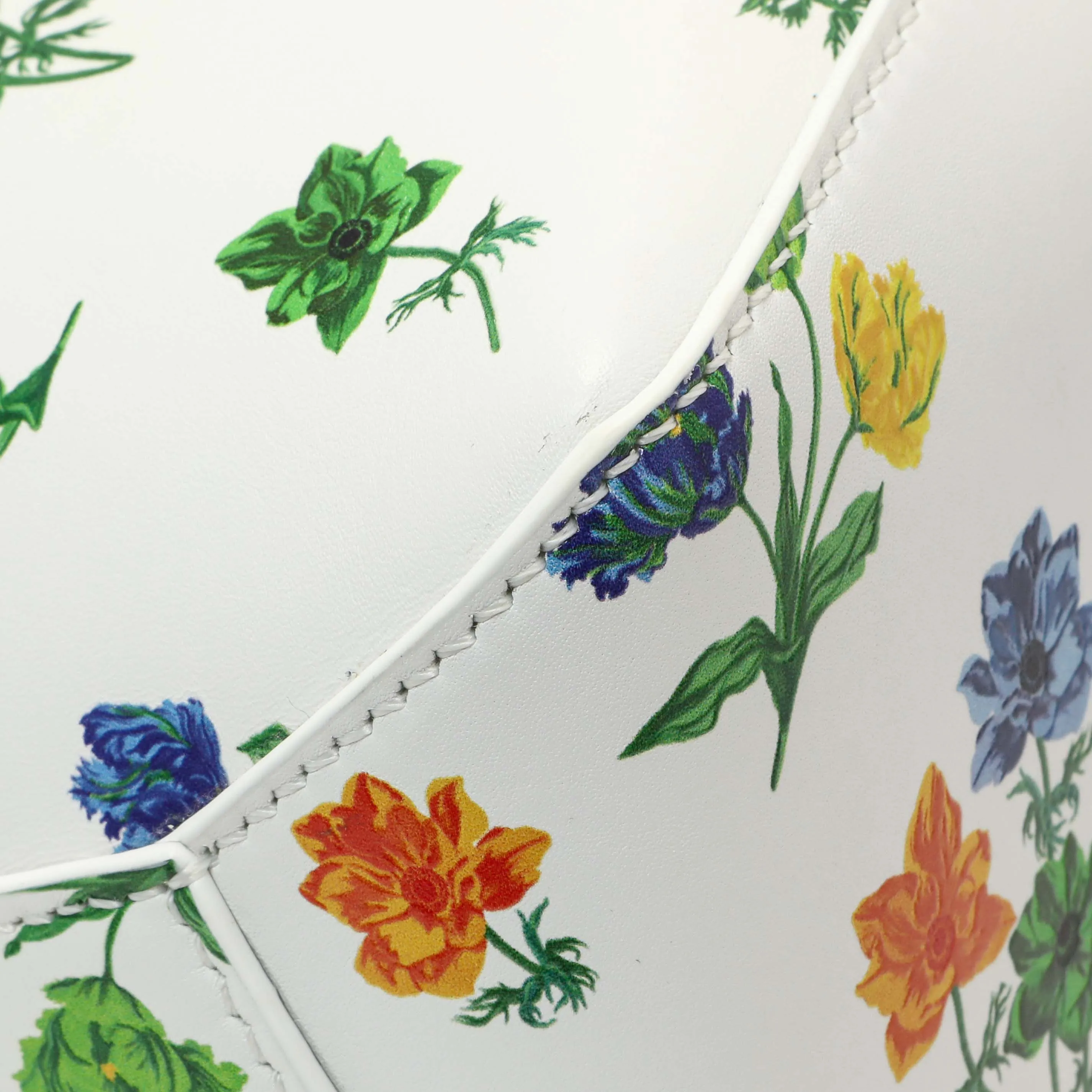 Loewe White Flower Print Calfskin Small Puzzle Edge Bag