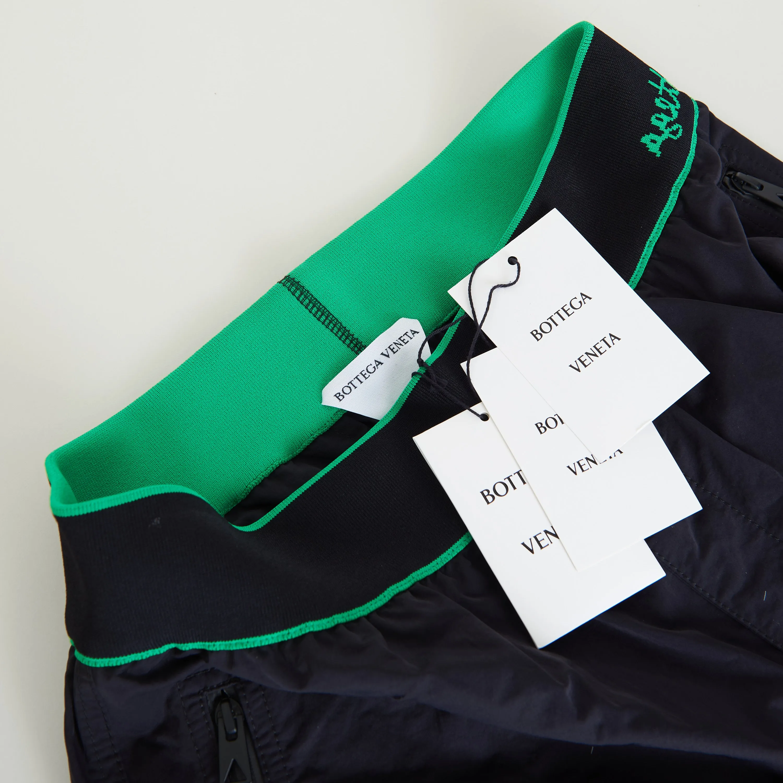 Logo Detailed Joggers Pants In Black Tech Nylon