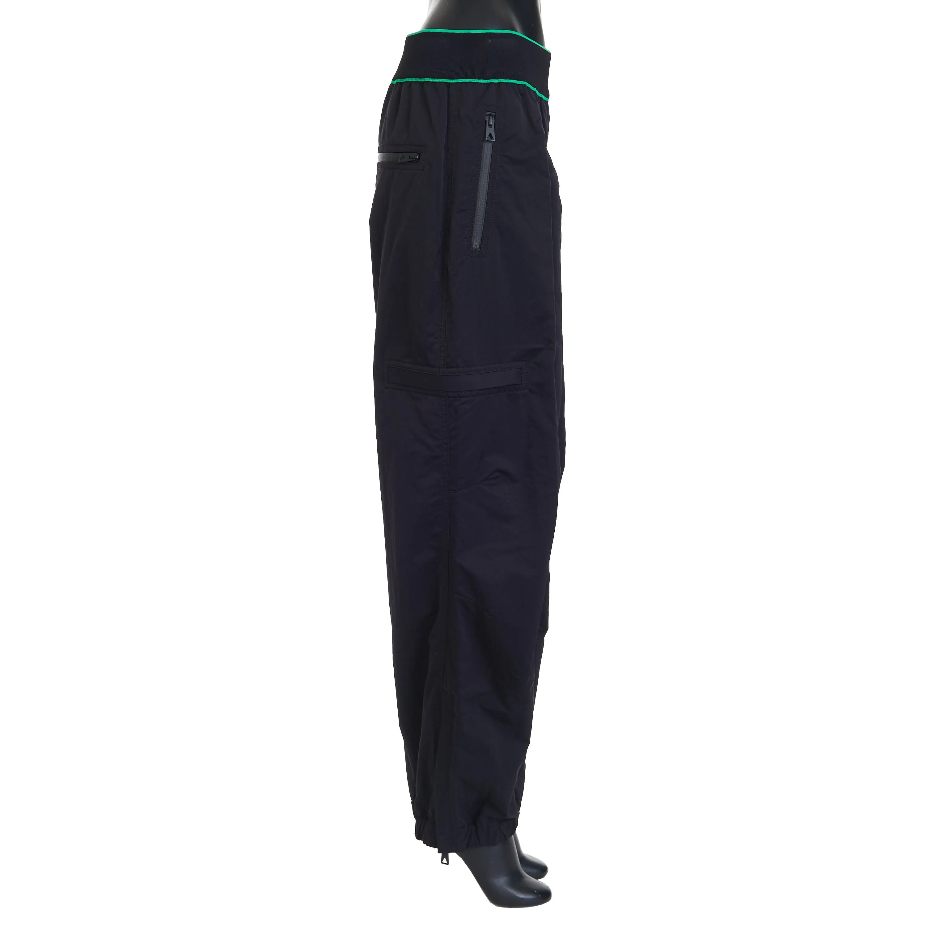 Logo Detailed Joggers Pants In Black Tech Nylon