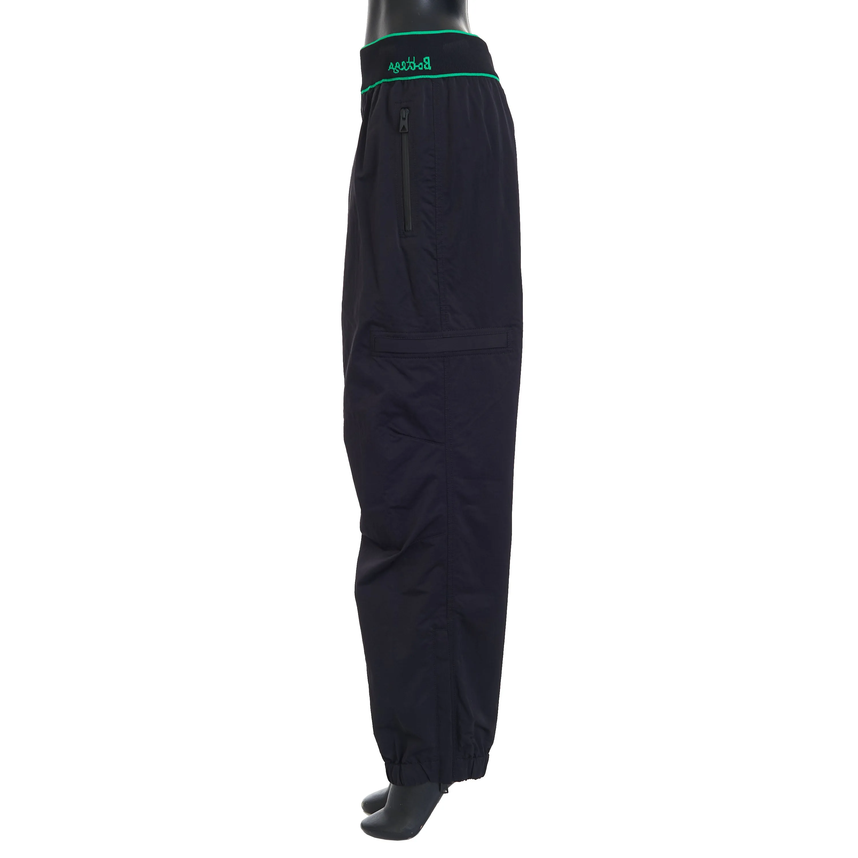 Logo Detailed Joggers Pants In Black Tech Nylon