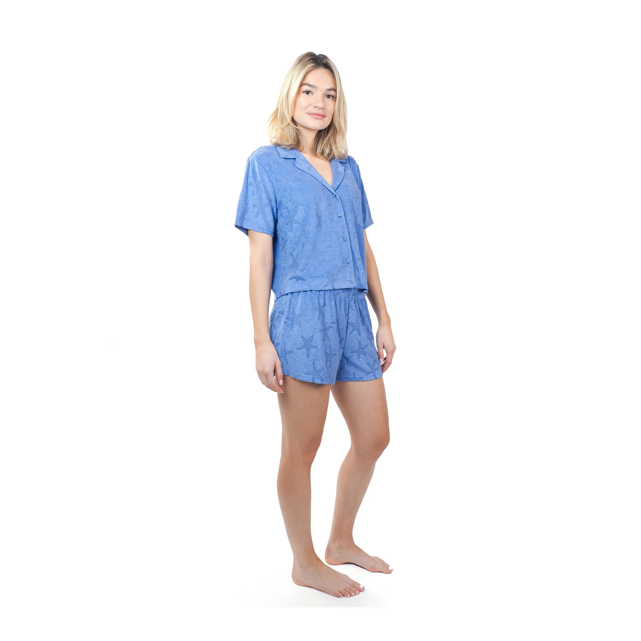 LOOP TERRY NOTCHED COLLAR BOXER SET