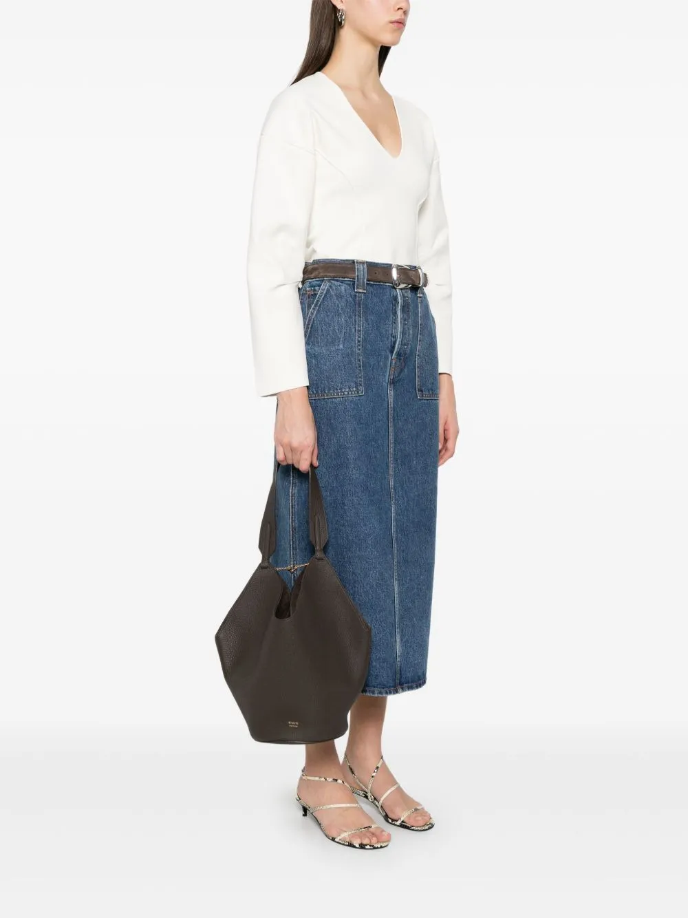Lotus small leather tote