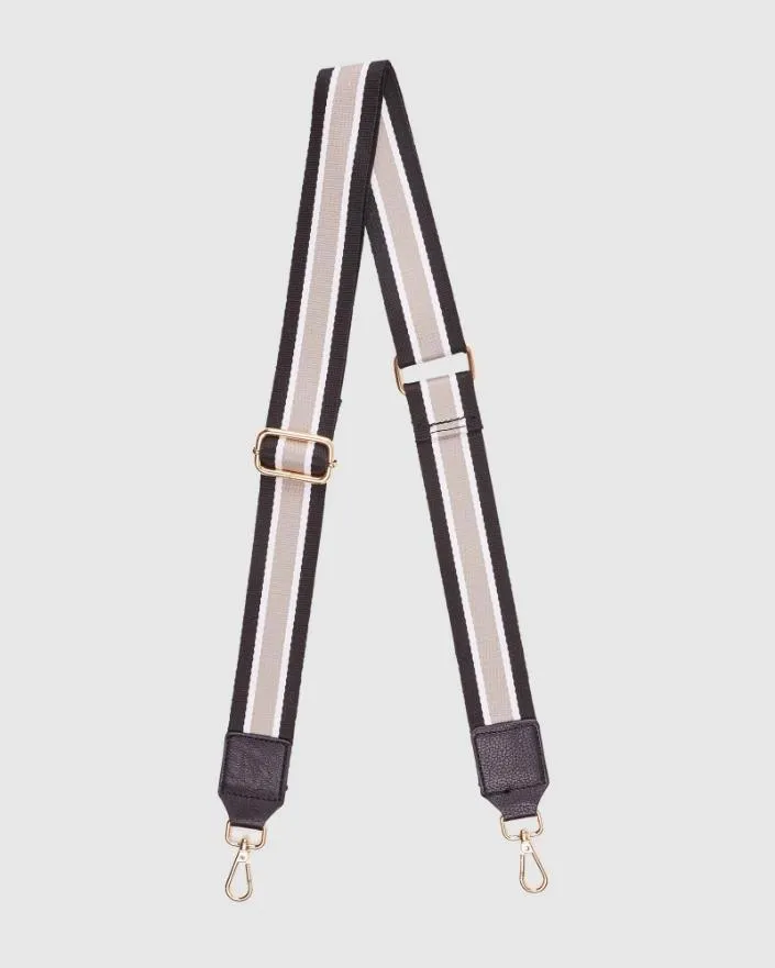 LOUENHIDE Gilly Guitar Strap - Stripe Black/Grey