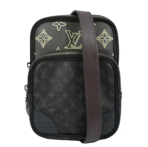 LOUIS VUITTON Avenue Sling Patchwork Monogram Eclipse Crossbody Bag Grey