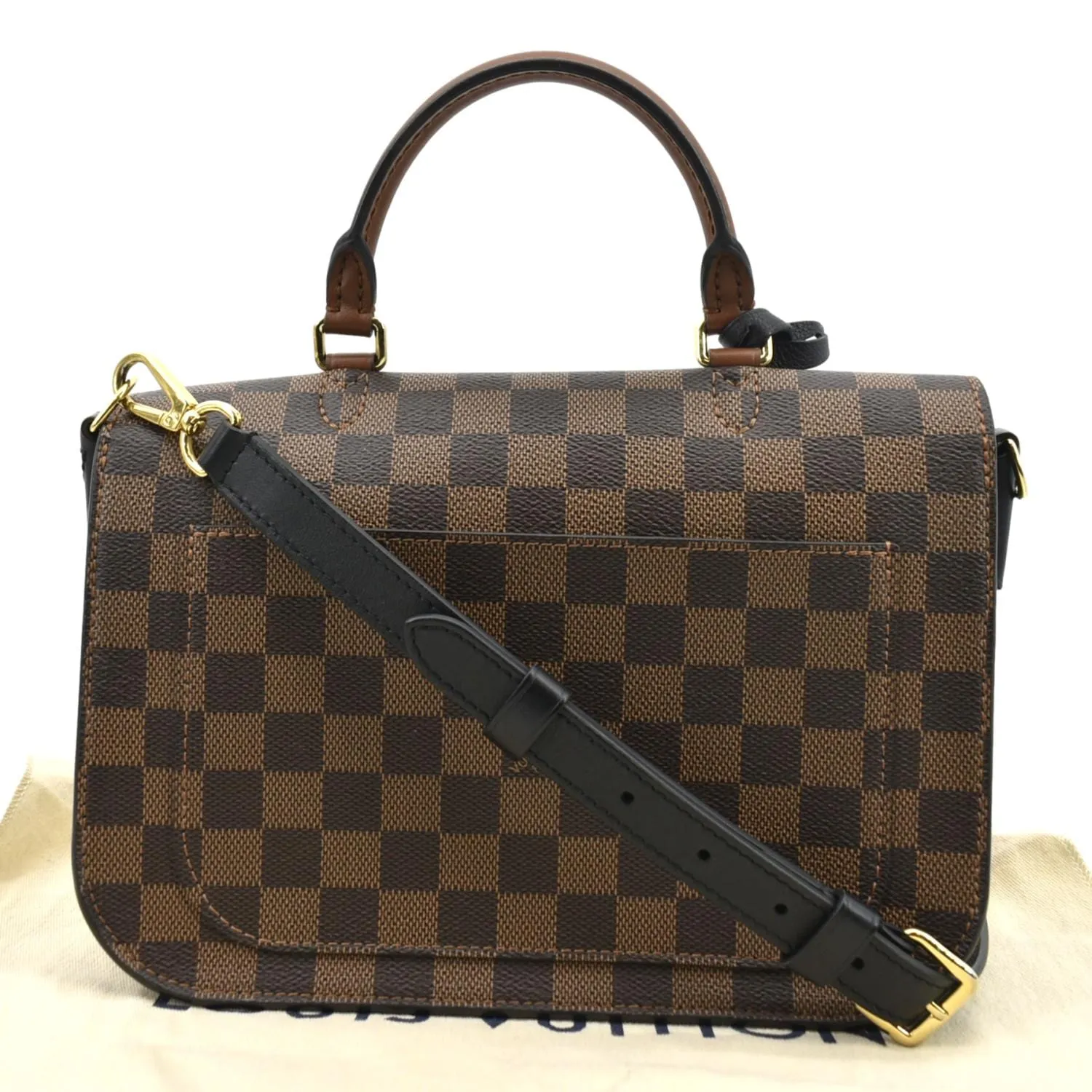 LOUIS VUITTON Beaumarchais Damier Ebene Shoulder Bag Brown