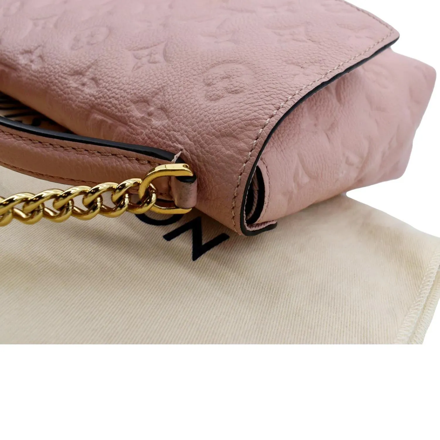 LOUIS VUITTON Blanche BB Empreinte Leather Shoulder Bag Rose Poudre