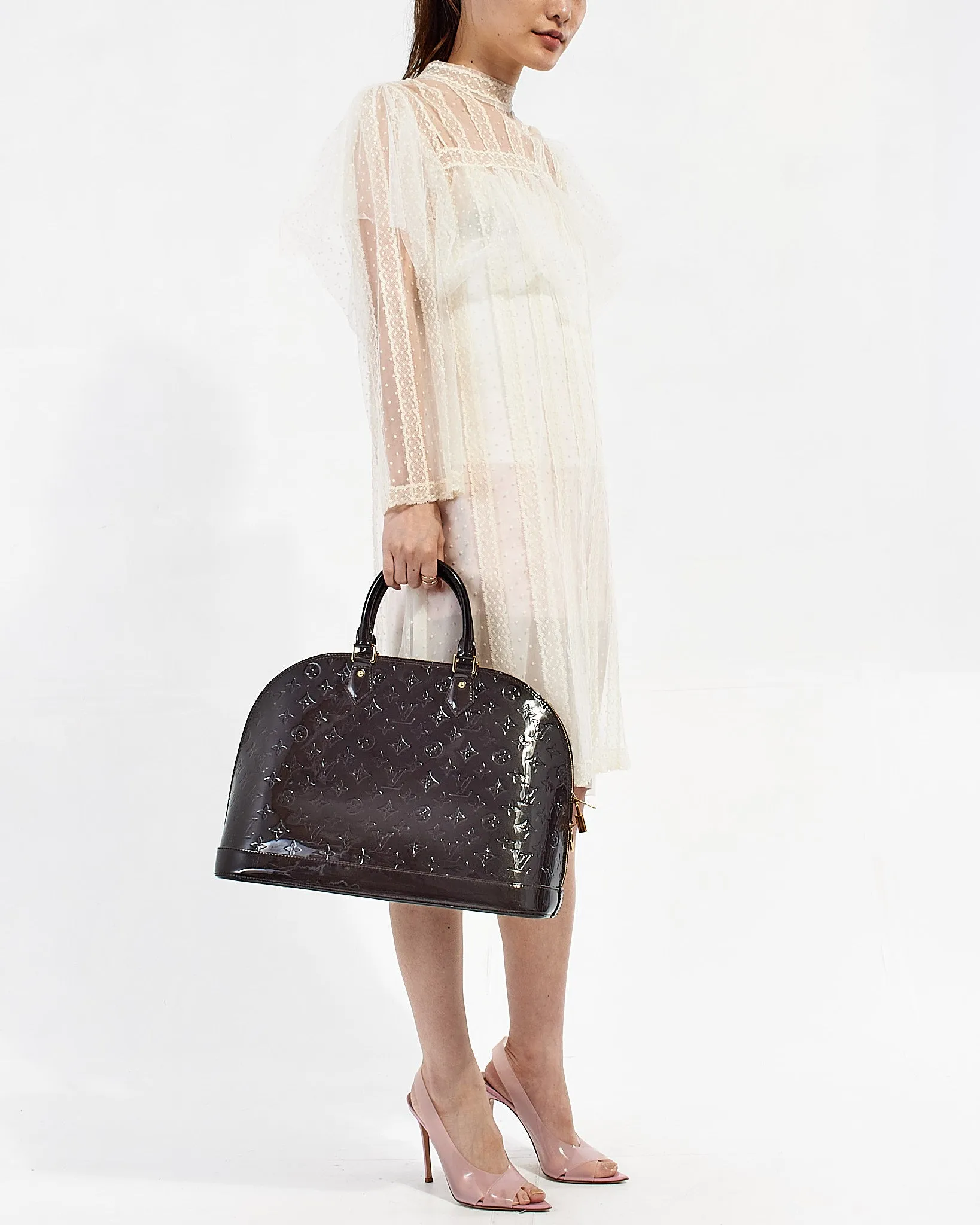 Louis Vuitton Brown Monogram Vernis Alma GM Bag
