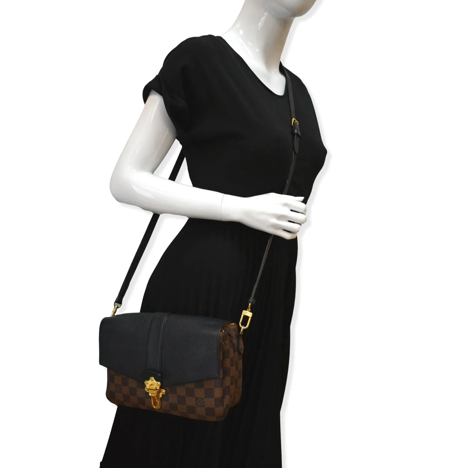 LOUIS VUITTON Clapton  Damier Ebene Crossbody Bag Black