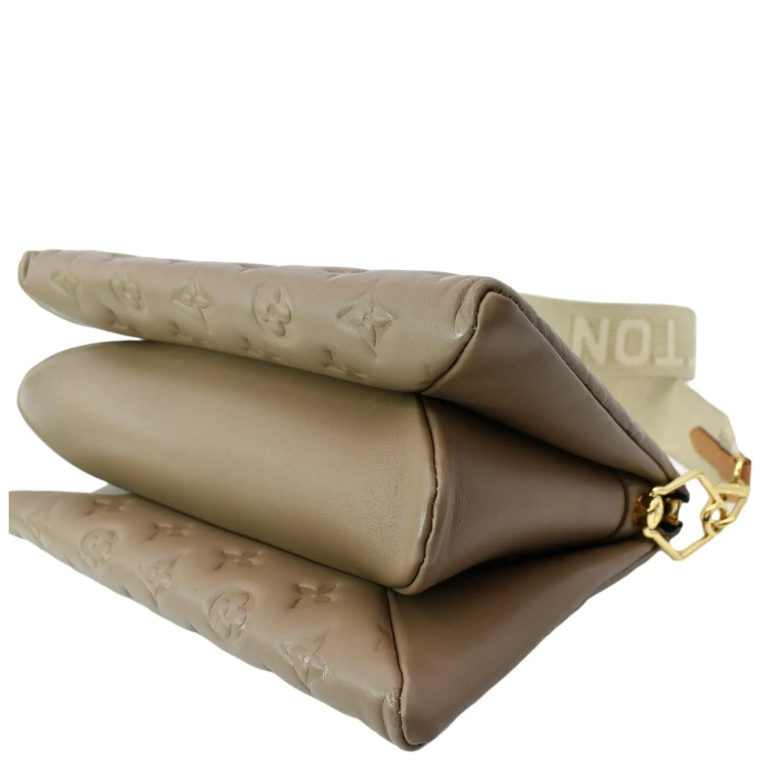 LOUIS VUITTON Coussin PM Monogram Embossed Shoulder Bag Taupe