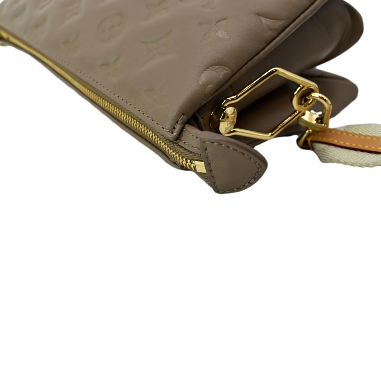 LOUIS VUITTON Coussin PM Monogram Embossed Shoulder Bag Taupe