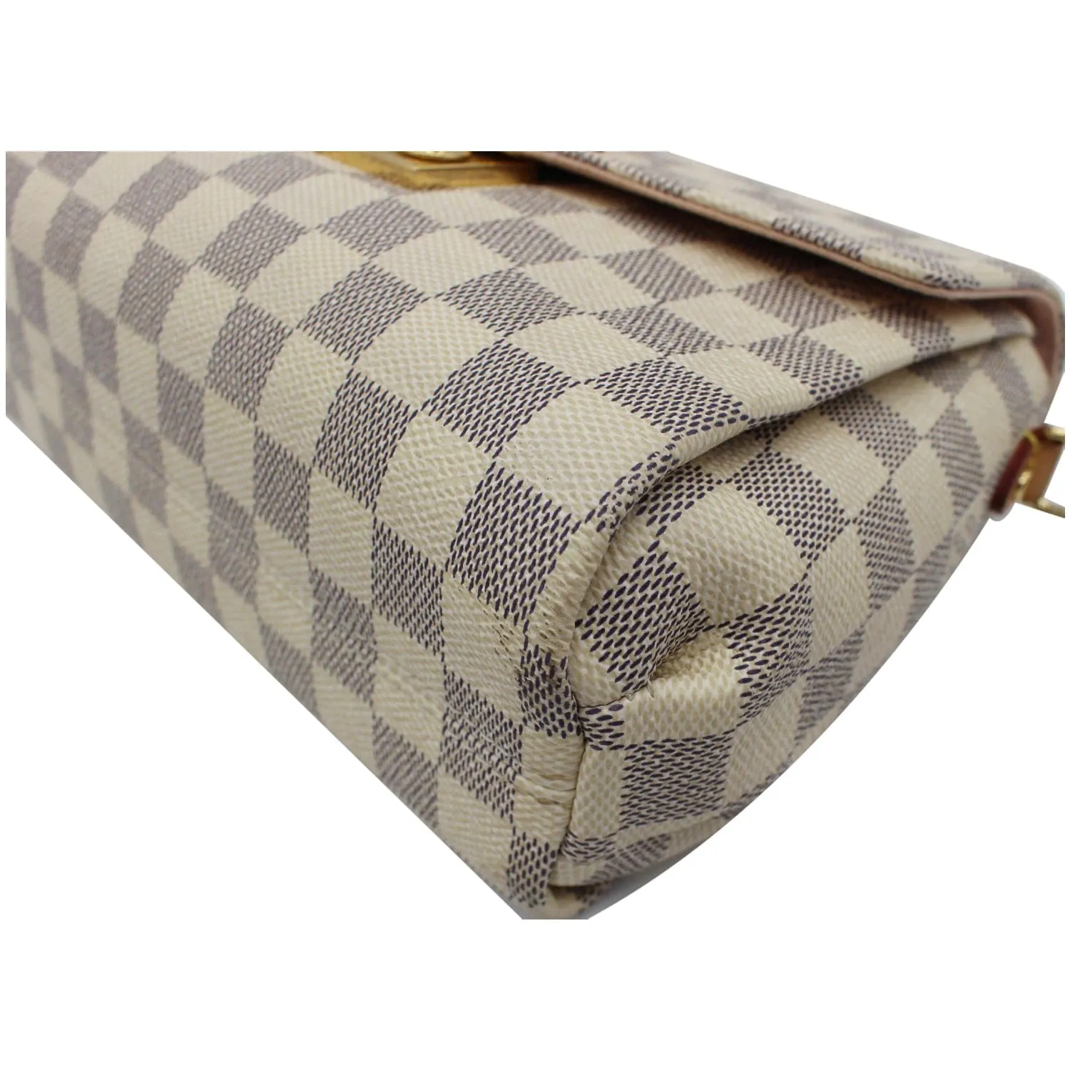 LOUIS VUITTON Croisette Damier Azur Satchel Crossbody Bag White