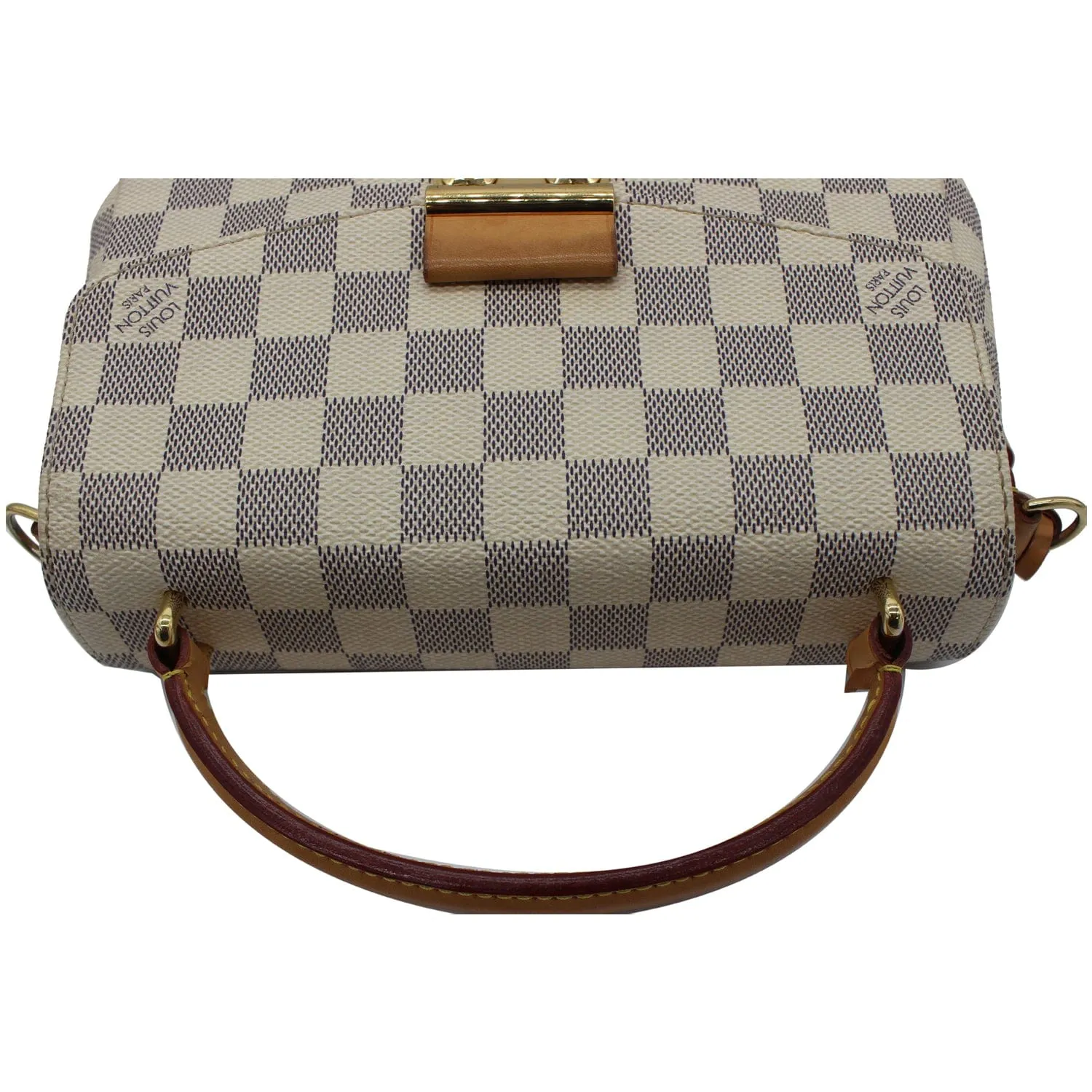 LOUIS VUITTON Croisette Damier Azur Satchel Crossbody Bag White