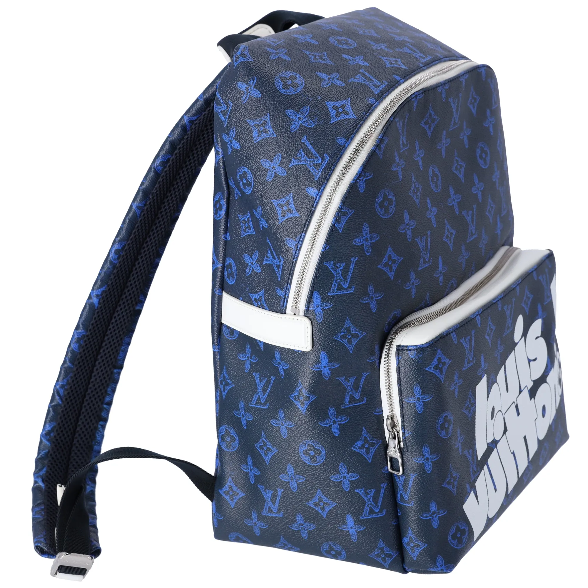Louis Vuitton Discovery Backpack PM Everyday LV M45879 Dark Navy Blue White