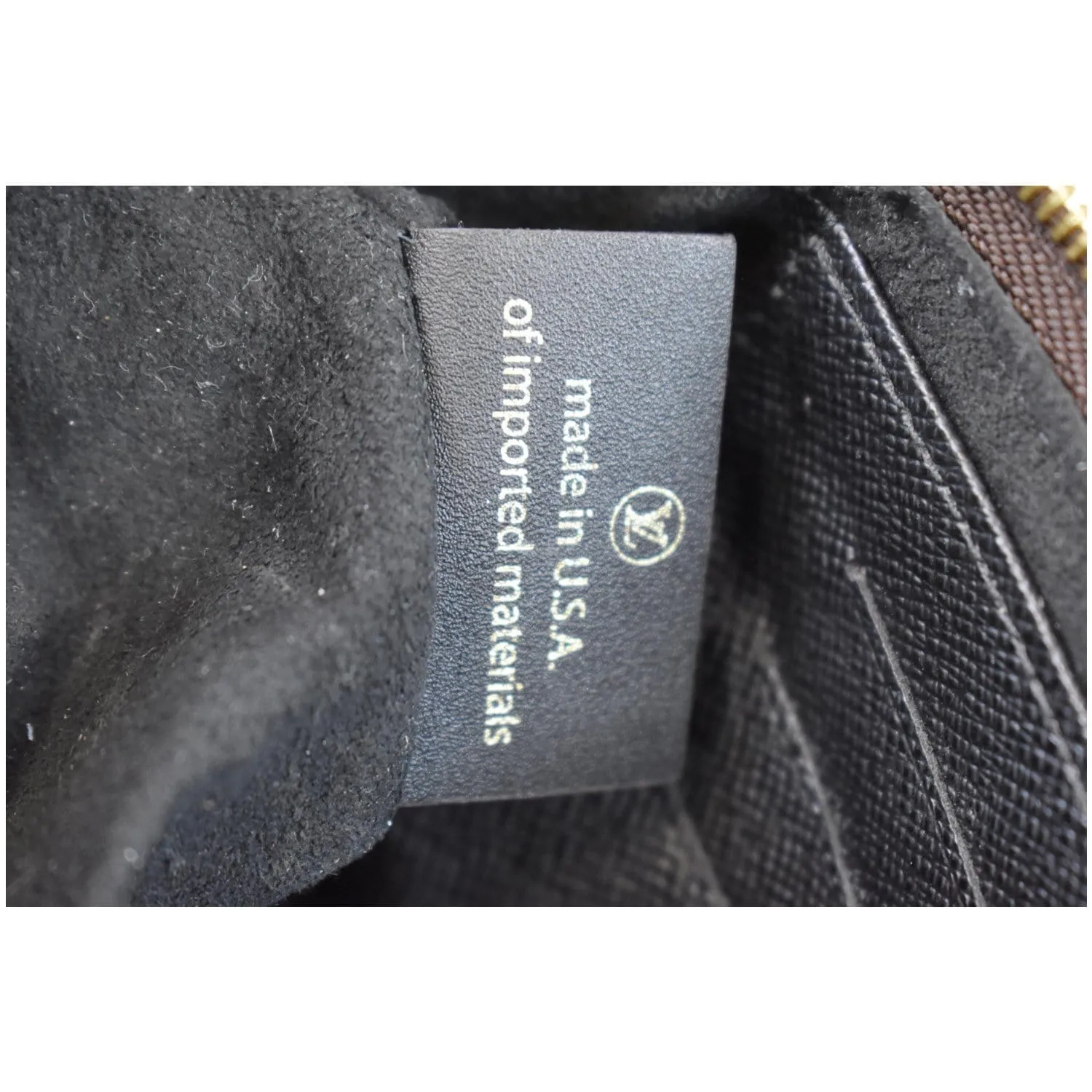 LOUIS VUITTON Double Zip Pochette Reverse Monogram Giant Shoulder Bag Brown