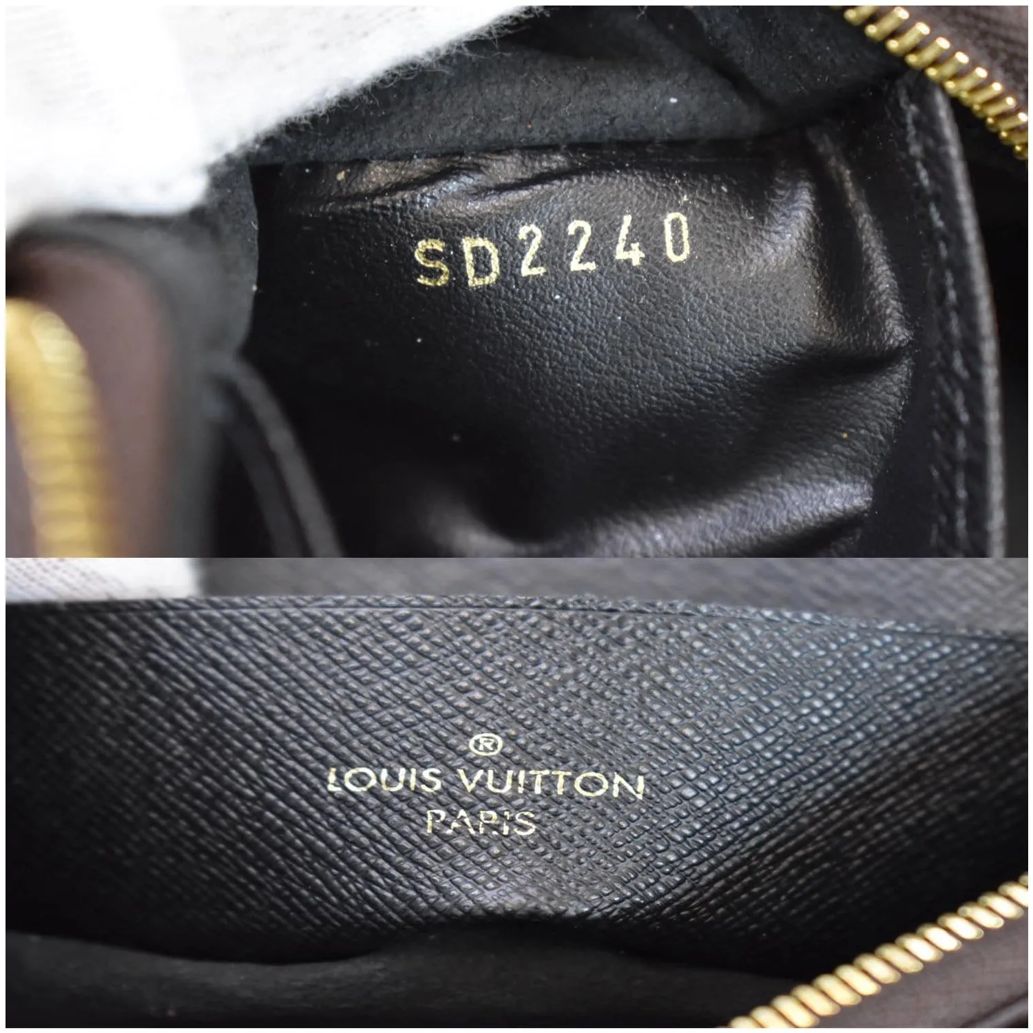 LOUIS VUITTON Double Zip Pochette Reverse Monogram Giant Shoulder Bag Brown