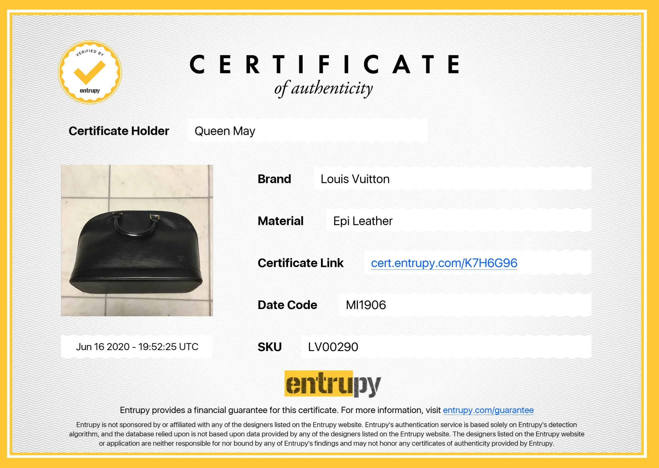 Louis Vuitton Epi Alma PM