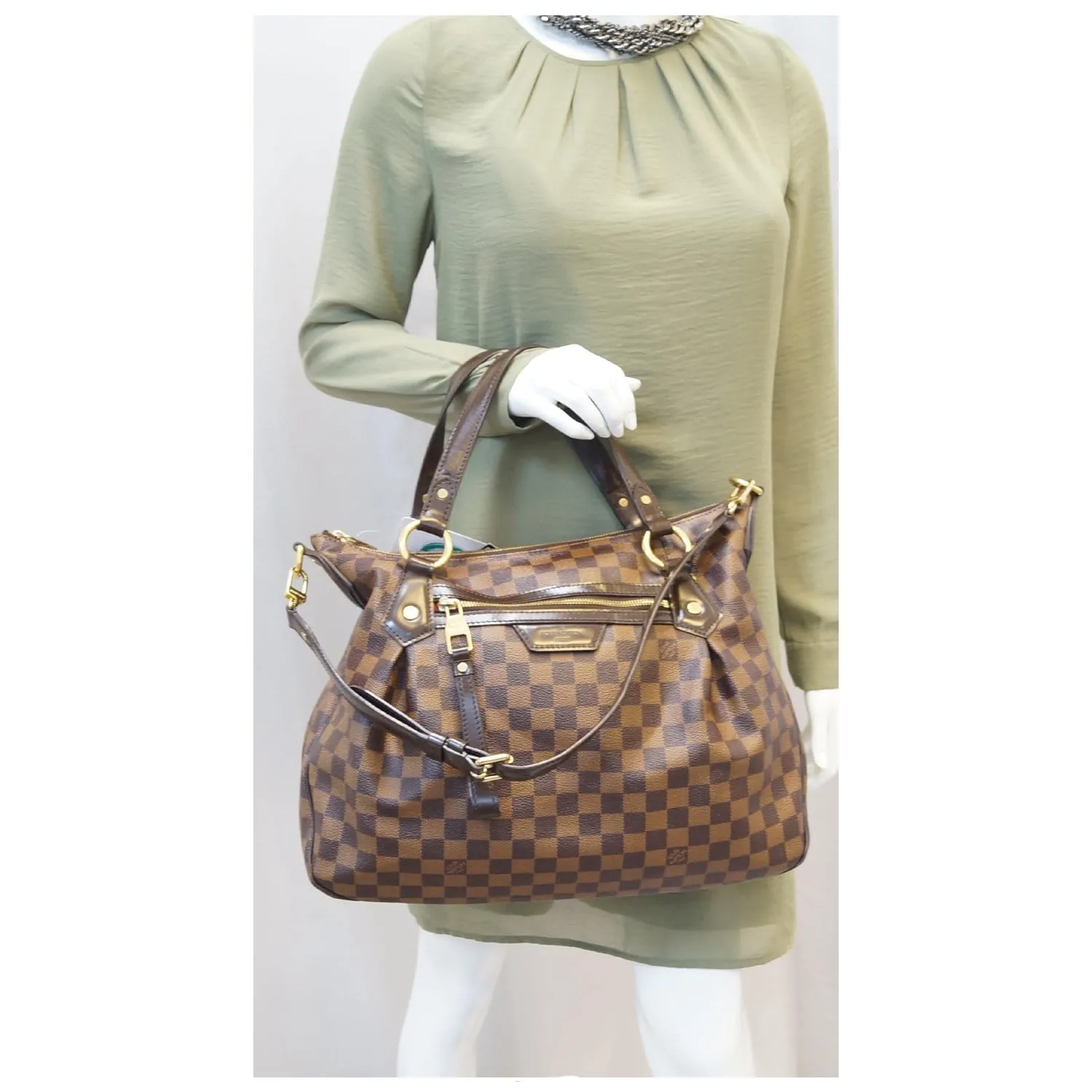 LOUIS VUITTON Evora MM Damier Ebene Tote Shoulder Bag - 25% OFF
