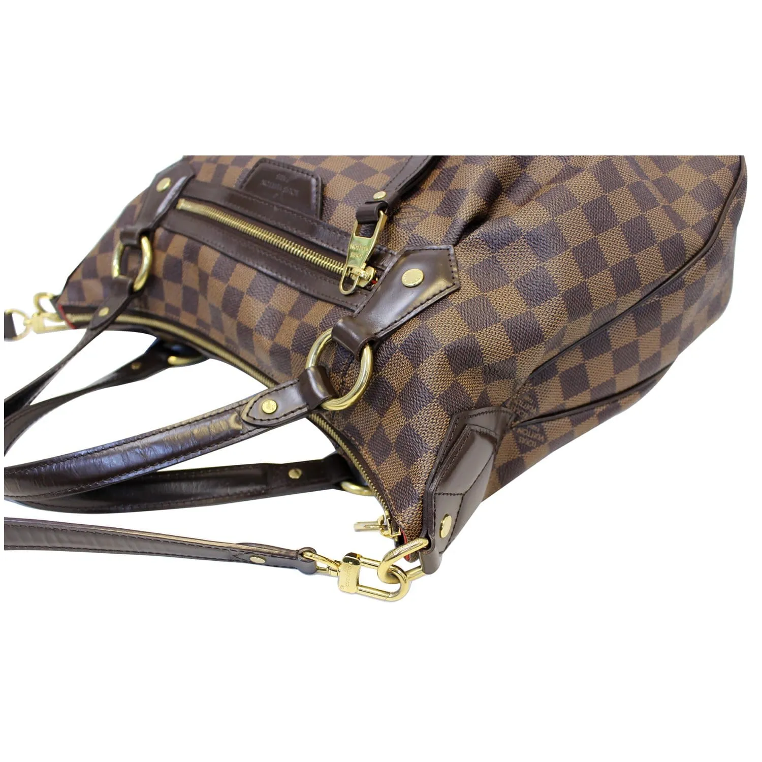 LOUIS VUITTON Evora MM Damier Ebene Tote Shoulder Bag Brown