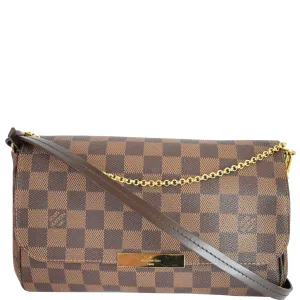 LOUIS VUITTON Favorite MM Damier Ebene Crossbody Bag Brown