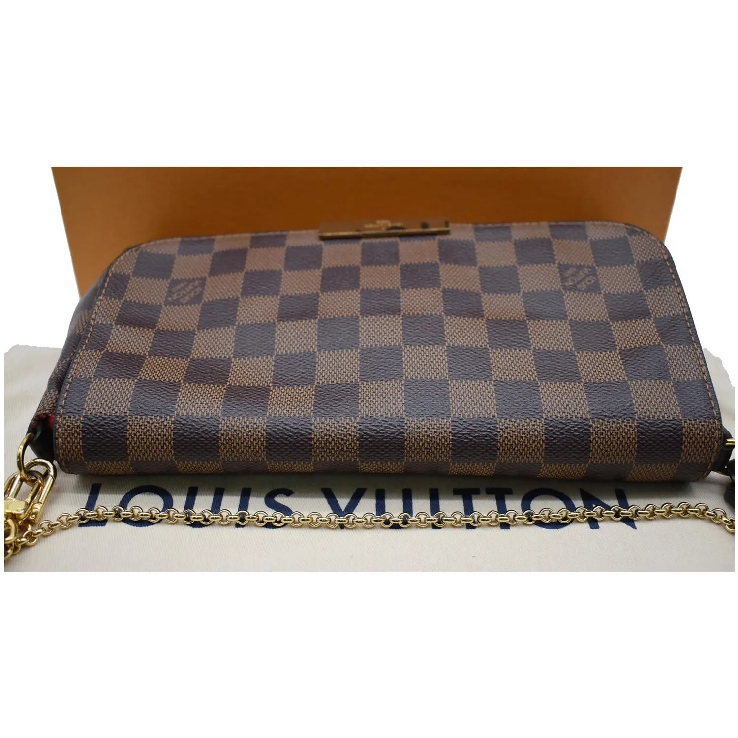 LOUIS VUITTON Favorite MM Damier Ebene Crossbody Bag Brown