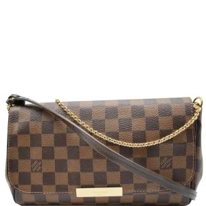 LOUIS VUITTON Favorite MM Damier Ebene Crossbody Bag Brown