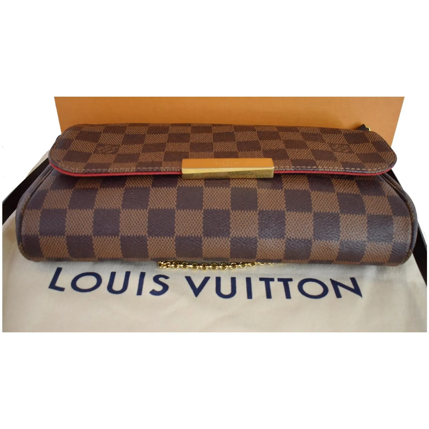 LOUIS VUITTON Favorite MM Damier Ebene Crossbody Bag Brown