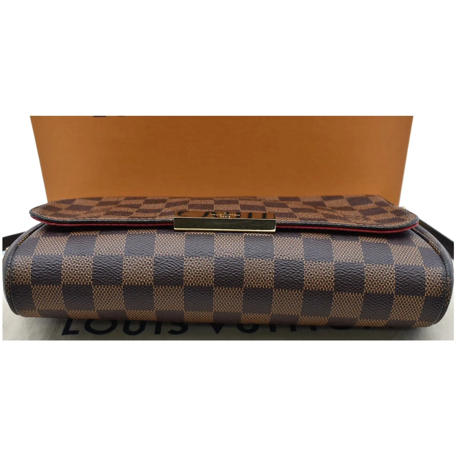 LOUIS VUITTON Favorite MM Damier Ebene Crossbody Bag Brown