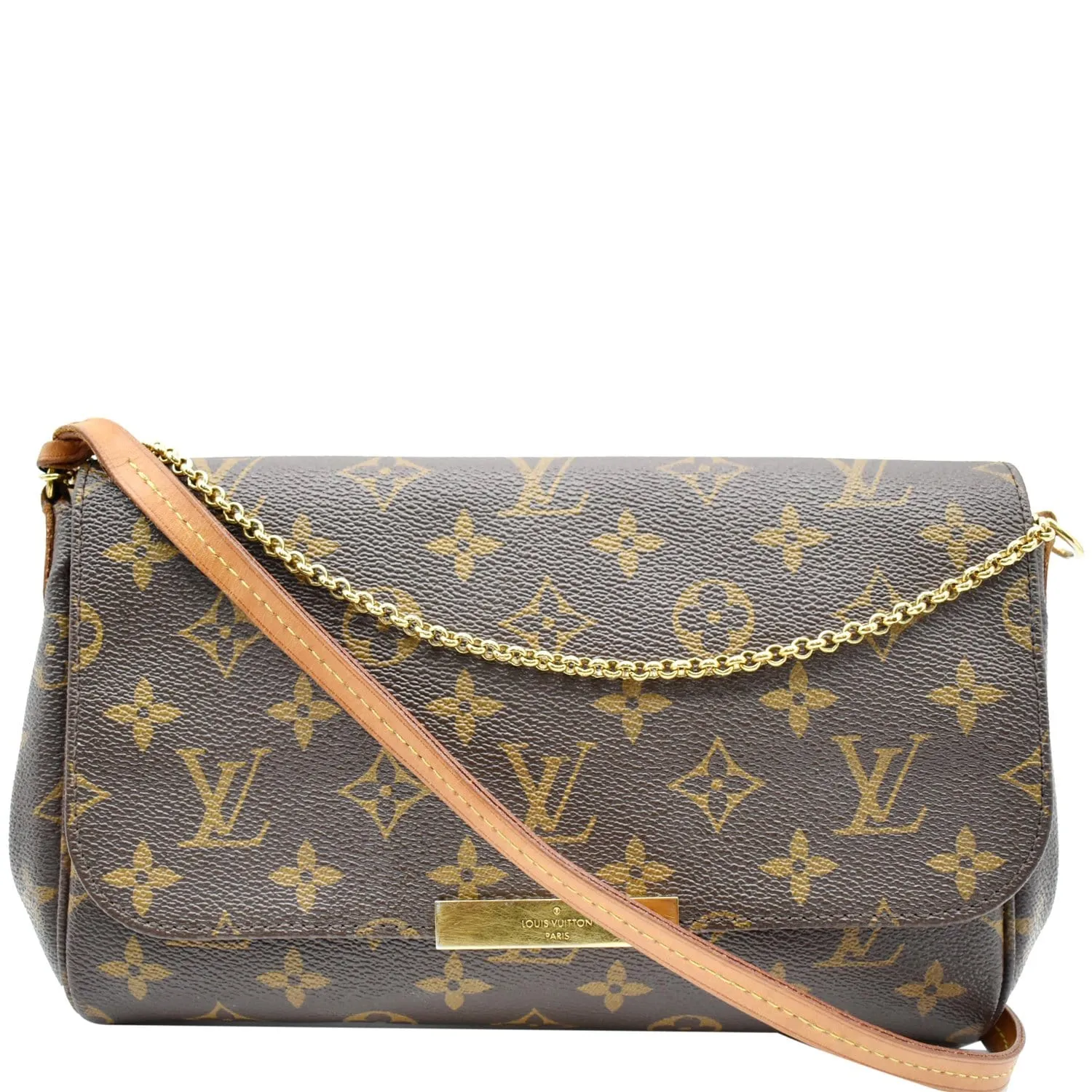 LOUIS VUITTON Favorite MM Monogram Canvas Crossbody Bag Brown