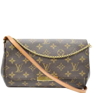 LOUIS VUITTON Favorite MM Monogram Canvas Crossbody Bag Brown