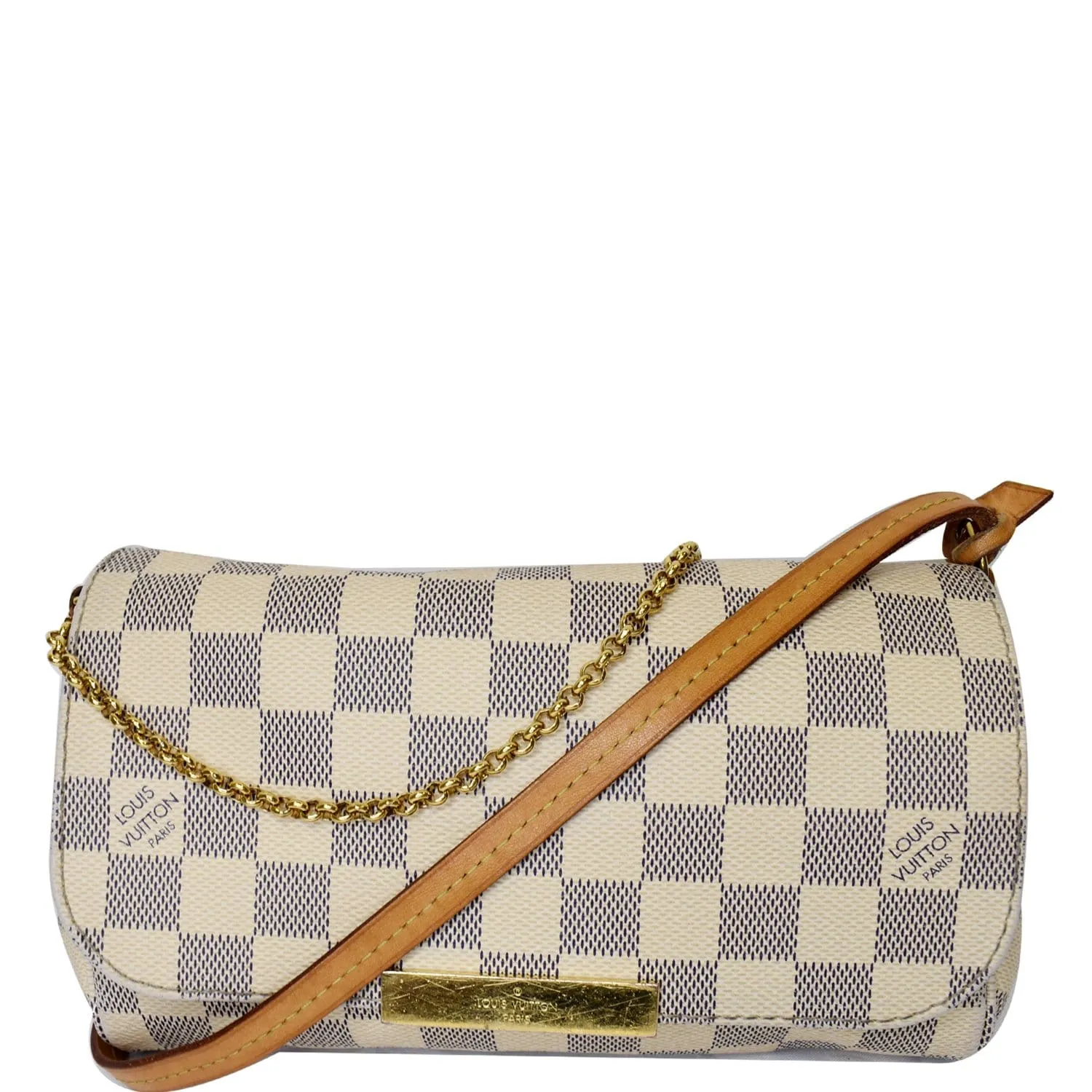 LOUIS VUITTON Favorite PM Damier Azur Crossbody Bag White