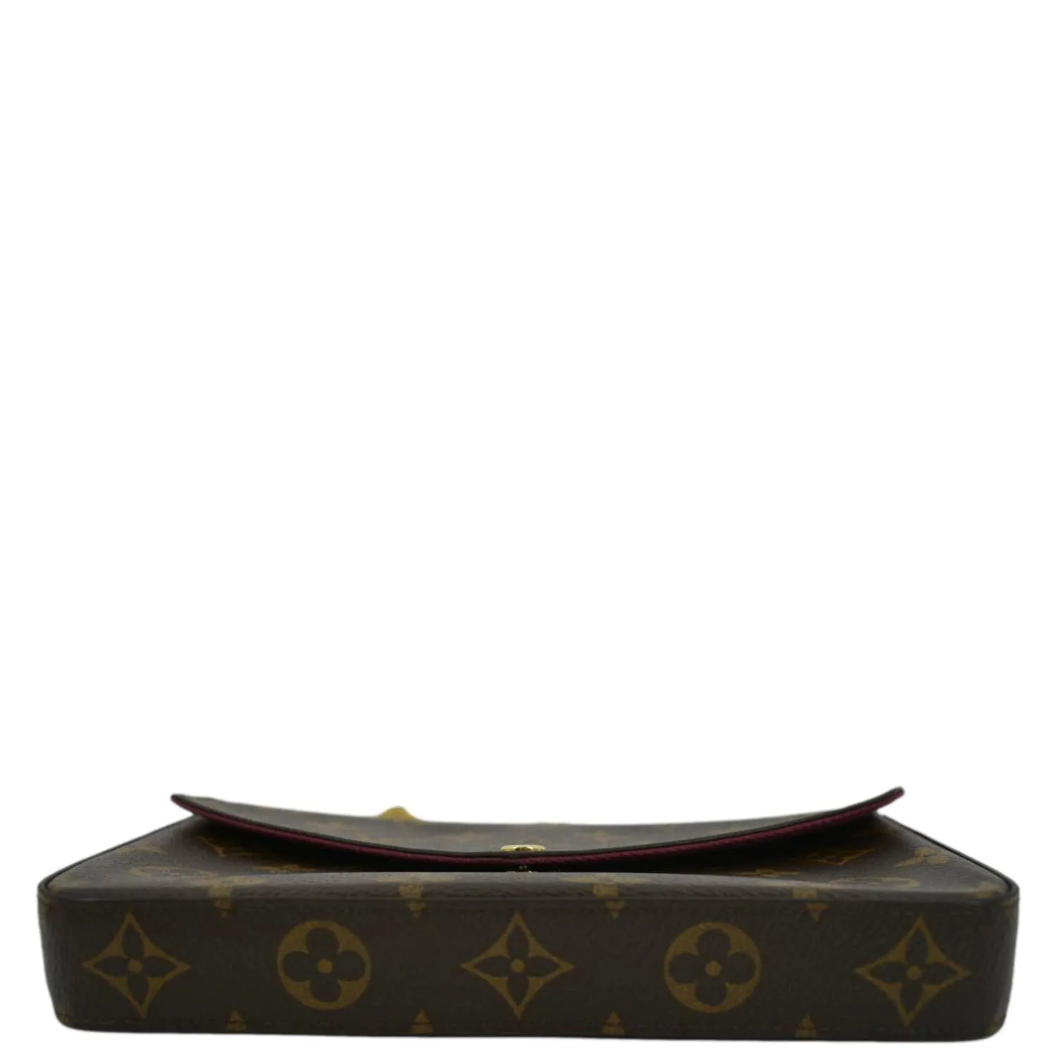 LOUIS VUITTON Felicie Monogram Canvas Pochette Crossbody Bag Brown