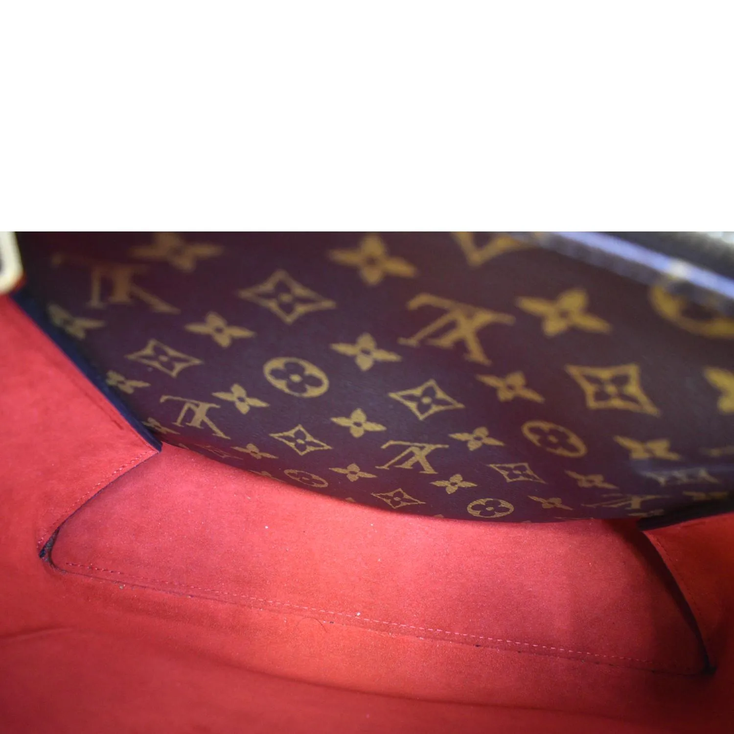 LOUIS VUITTON Flower Monogram Canvas Tote Shoulder Bag Cerise