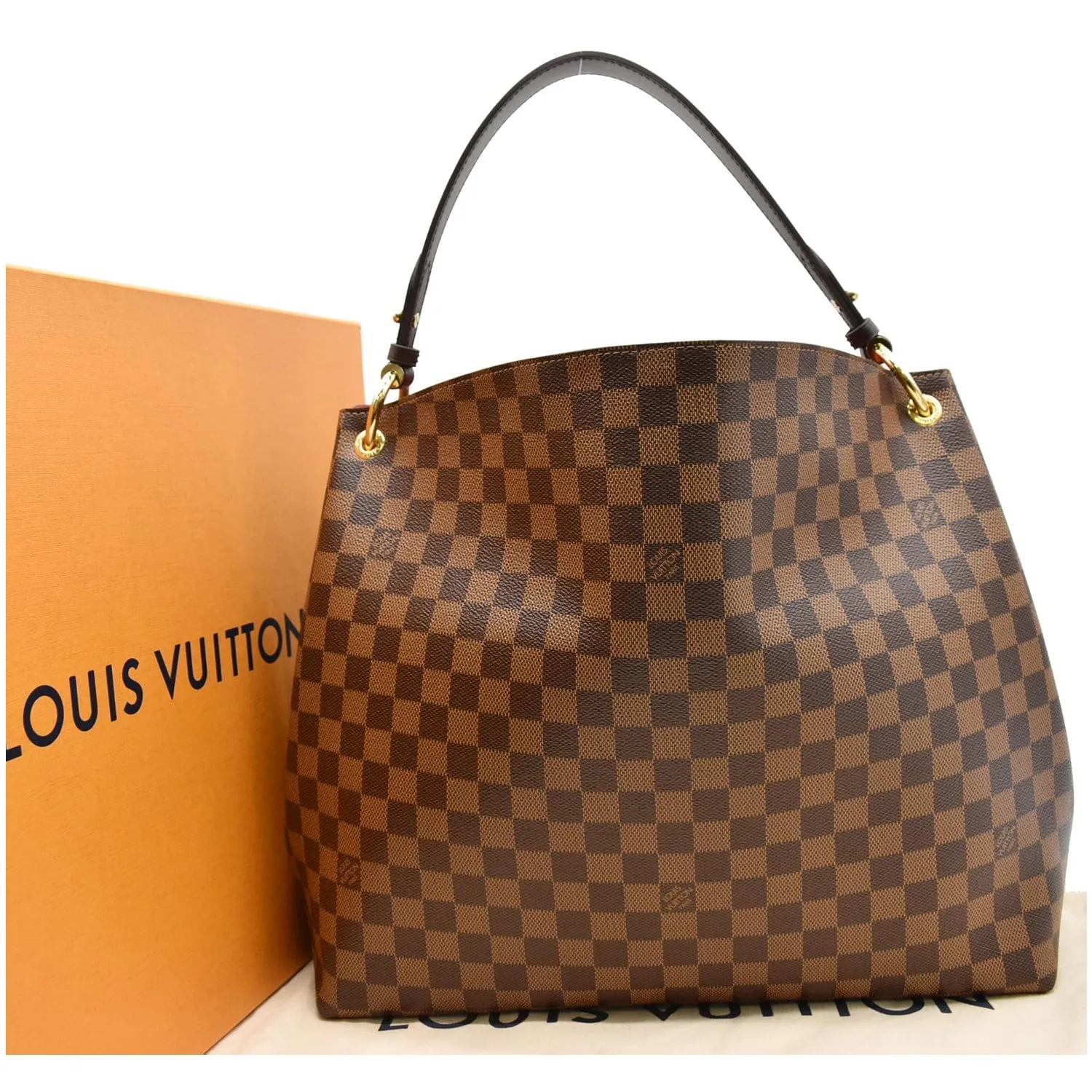 LOUIS VUITTON Graceful MM Damier Ebene Shoulder Bag Brown
