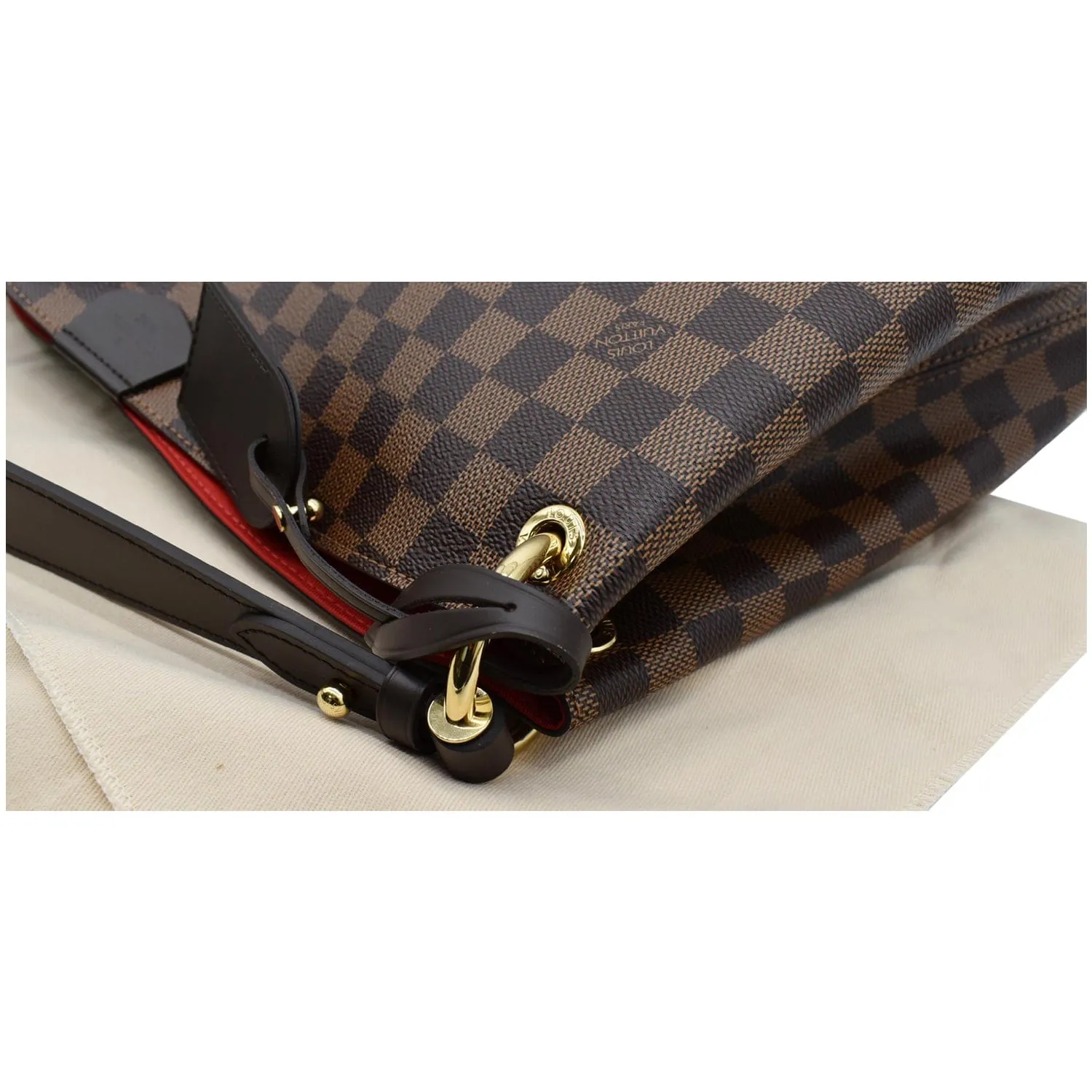 LOUIS VUITTON Graceful MM Damier Ebene Shoulder Bag Brown