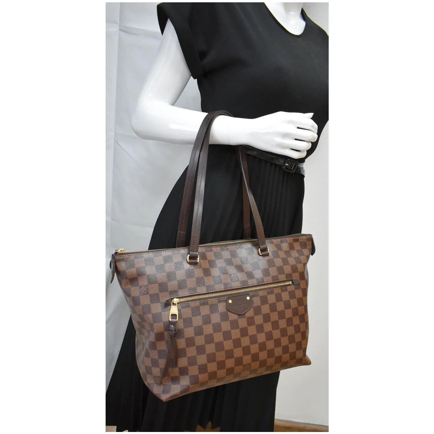 LOUIS VUITTON Iena MM Damier Ebene Shoulder Bag Brown