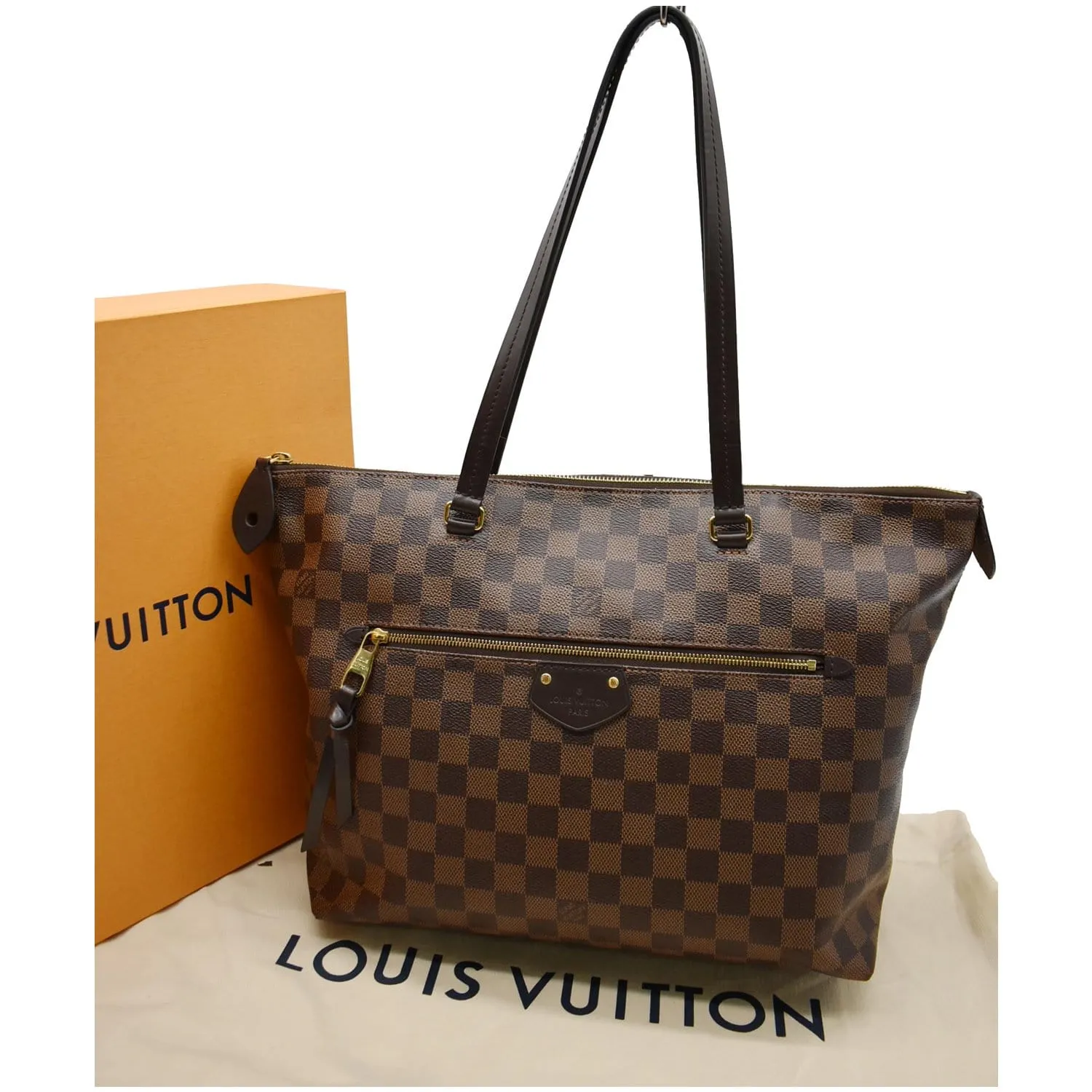 LOUIS VUITTON Iena MM Damier Ebene Shoulder Bag Brown