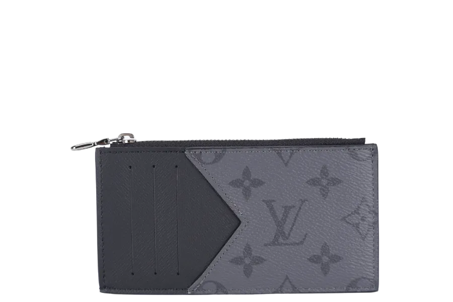 LOUIS VUITTON M69533 COIN CARD HOLDER MONOGRAM ECLIPSE WITH DUST COVER AND BOX
