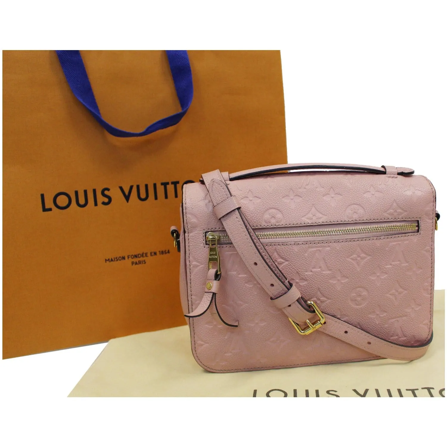 LOUIS VUITTON Metis Pochette Empreinte Leather Crossbody Bag Rose Poudre - 15% OFF